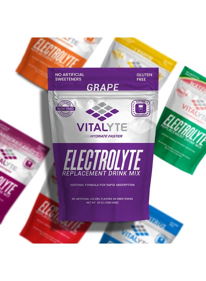 Electrolyte Powder Drink Mix, Isotonic Electrolyte Hydration Mix, Gluten Free Post Workout Powder Mix, Pack of 1, 35 oz., Grape Flavor