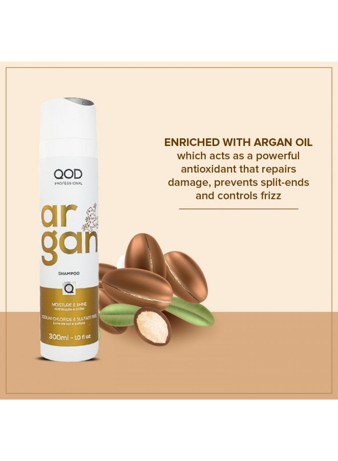 Qod Argan Shampoo 300Ml- 10Fl Oz/For Dry, Damaged, Frizzy And Dull Hair/Promotes Shine And Softness