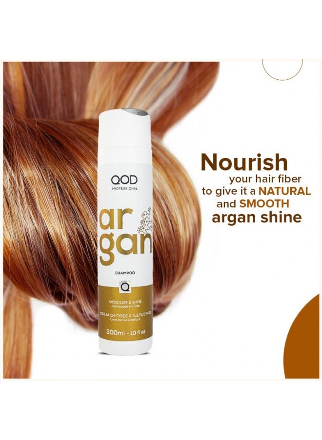 Qod Argan Shampoo 300Ml- 10Fl Oz/For Dry, Damaged, Frizzy And Dull Hair/Promotes Shine And Softness