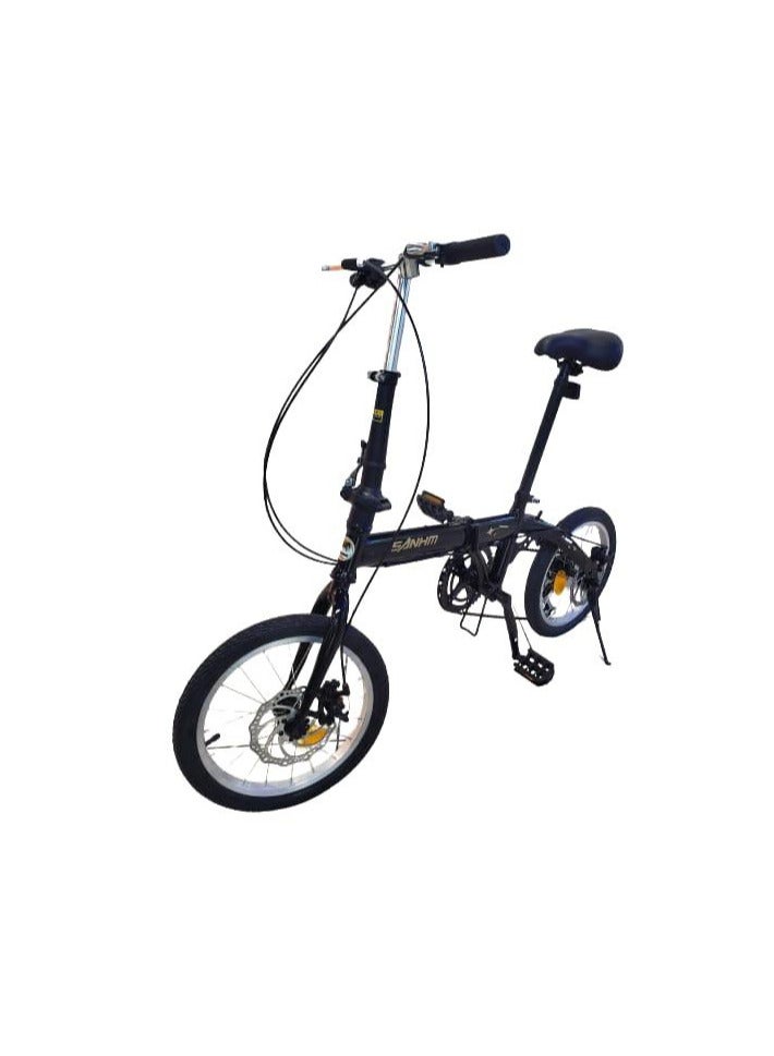 Folding Bike for Men and Women 16 inches Wheel 6 Speed Foldable handlebar Dual disc Brake Spoke Wheel