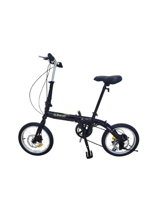 Folding Bike for Men and Women 16 inches Wheel 6 Speed Foldable handlebar Dual disc Brake Spoke Wheel