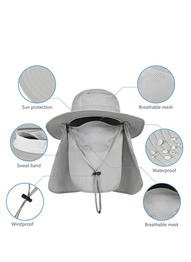 Cap Fishing Hats with Face Mask Outdoor Sun Protection