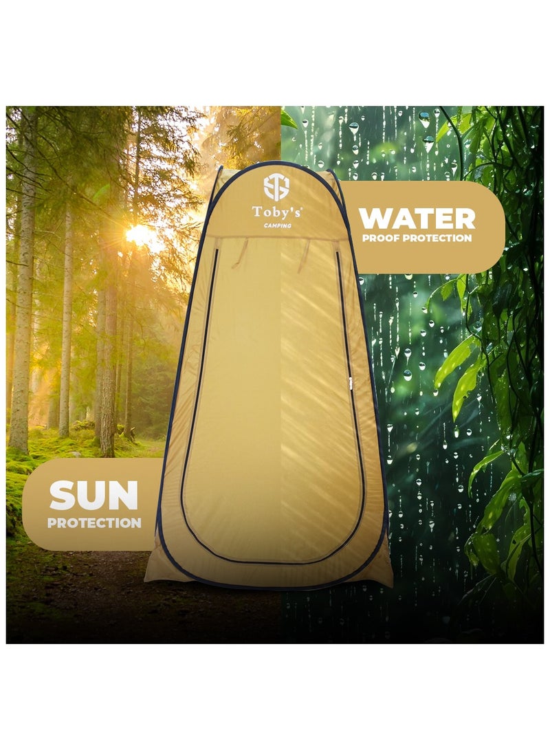 Toby's Tent Bath Plus Portable Outdoor Pop Up Privacy Shower Tent, Camping Toilet Tent - Waterproof Rainproof Windproof Shelter Beach Tent, For Camping, Beach & Hiking, Toilet & Changing Room