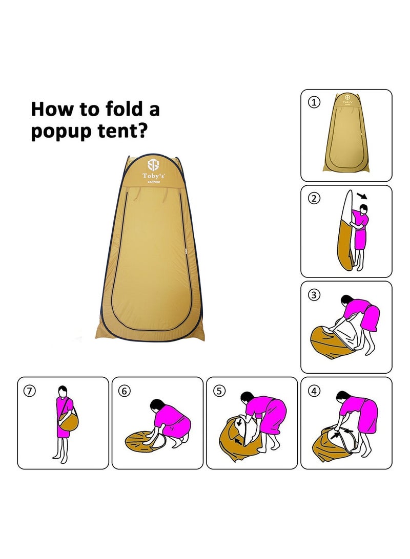 Toby's Tent Bath Plus Portable Outdoor Pop Up Privacy Shower Tent, Camping Toilet Tent - Waterproof Rainproof Windproof Shelter Beach Tent, For Camping, Beach & Hiking, Toilet & Changing Room