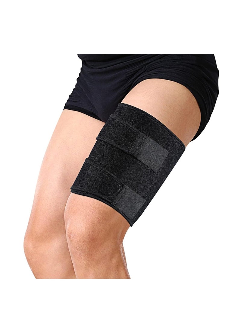 Thigh Wraps Support, Thigh Brace, Adjustable Compression Sleeve Wrap Neoprene Support for Hamstring Quad Groin Pain Relief, Breathable Non-Slip Upper Leg Brace Slimmer Women Men Pulled Muscle