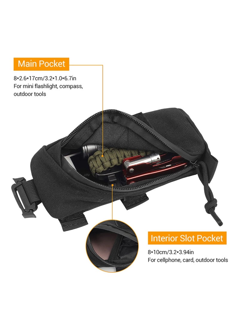 Backpack Shoulder Strap Accessory Pouch, Tactical Accessories Bag Multifunctional EDC Tool Pockets for Belt, Compact Phone Pouchs for Outdoor Sport