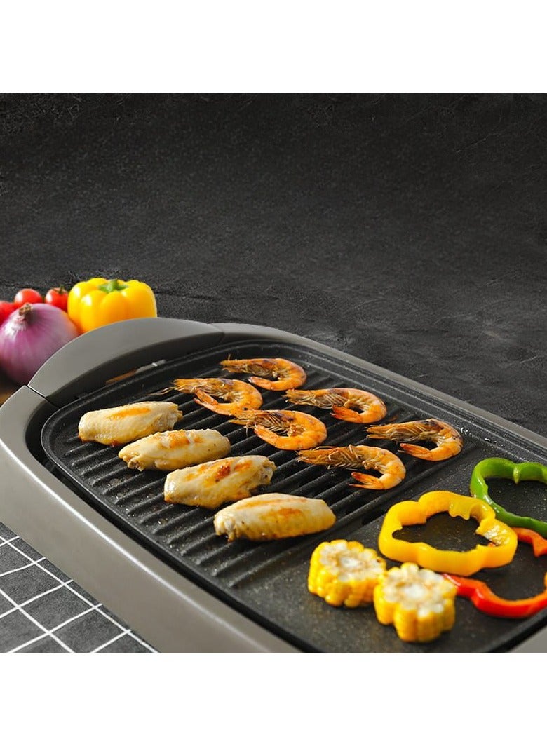 Fume-free Grill Indoor Grill Power Electric Grill, Compact Portable Non Stick BBQ