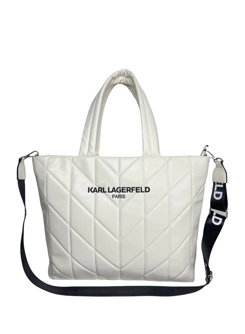 Karl Lagerfeld Voyage Logo Quilted Two-Way Tote