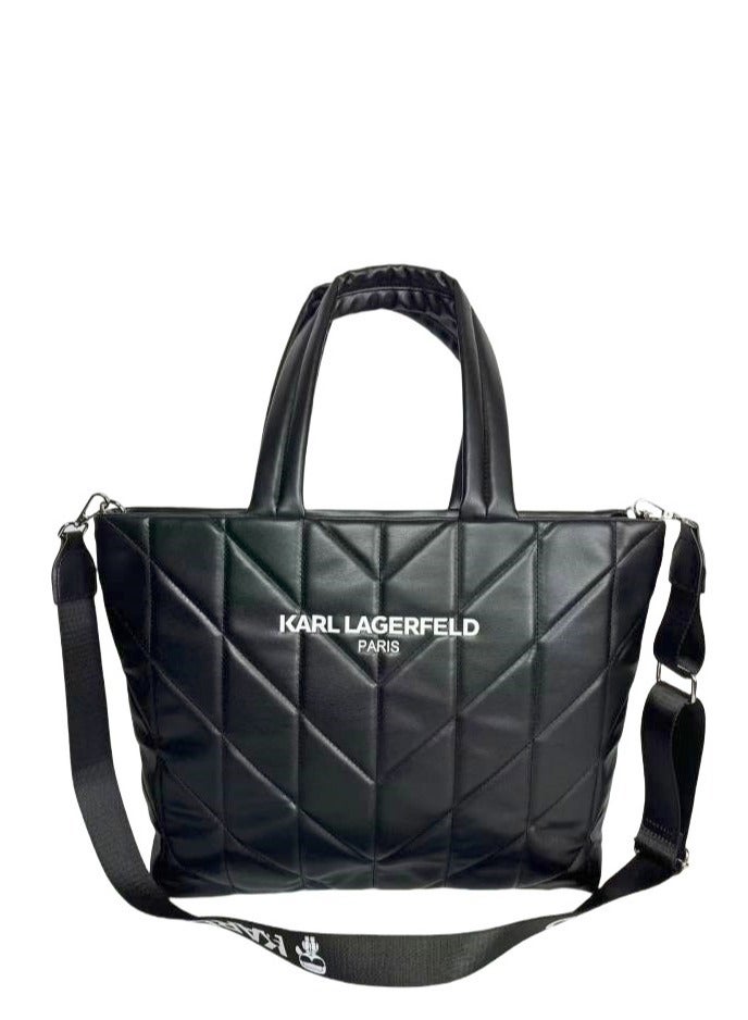 Karl Lagerfeld Voyage Logo Quilted Two-Way Tote