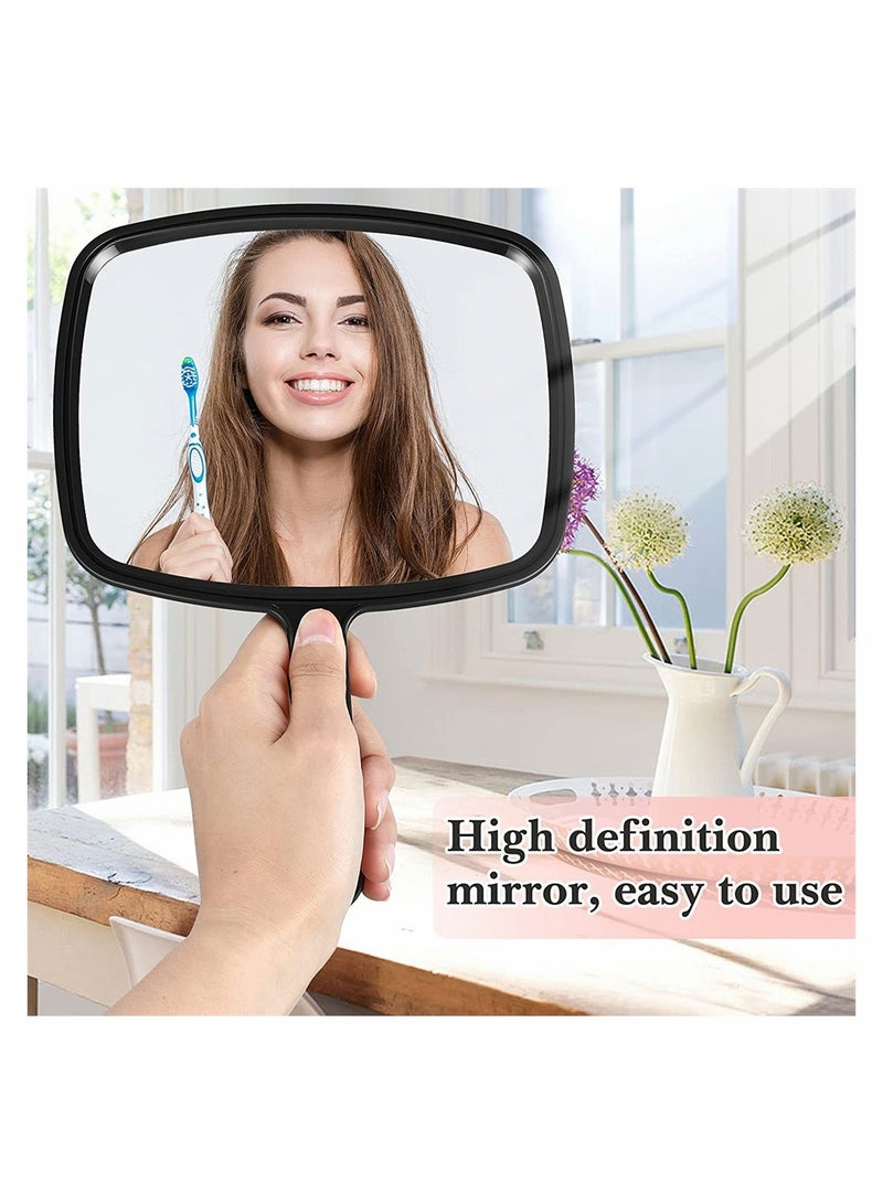 3 Pieces Hand Mirror Handheld Cosmetic Mirror With Handle, Makeup Hand Mirror Hairdressers Paddle Mirror Portable Vanity Mirror For Travel, Home And Salon Use (Random Color)