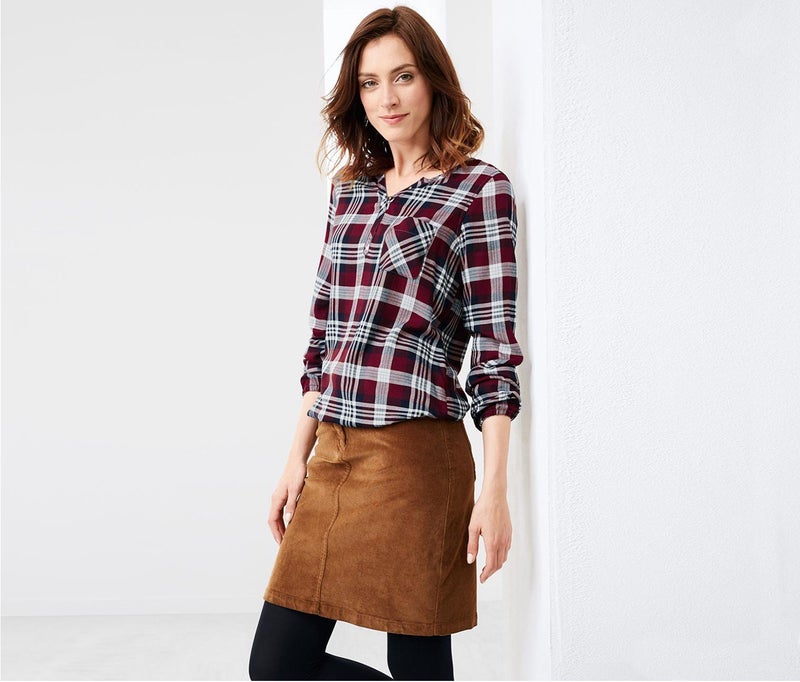 Women Corduroy Skirt, Cognac