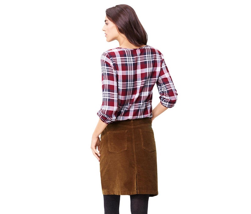 Women Corduroy Skirt, Cognac