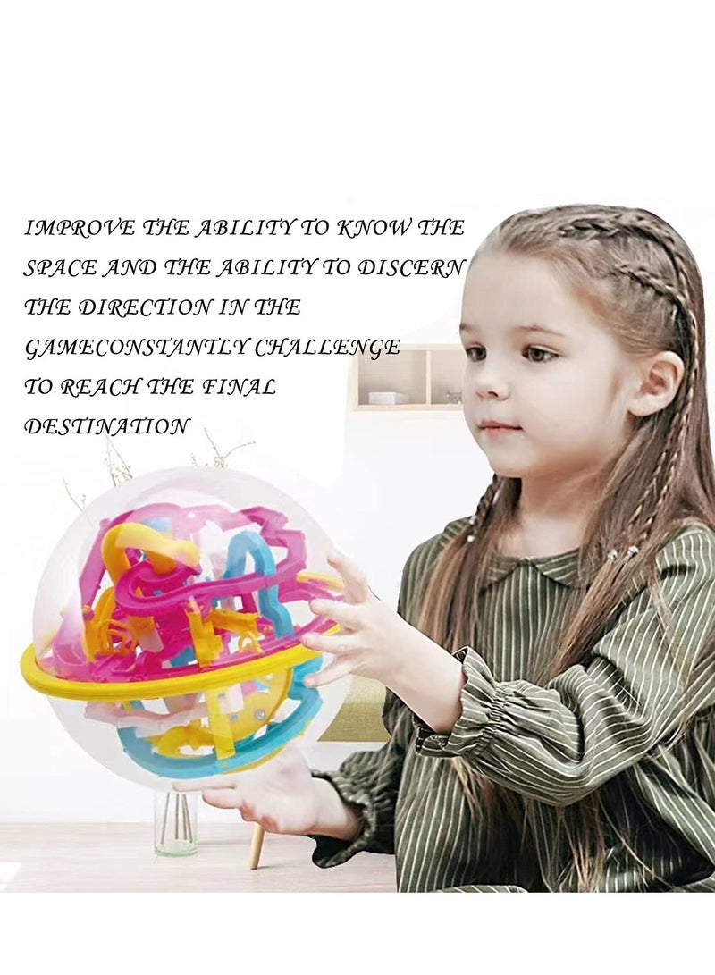 Maze Ball 3D Puzzle Games Intellect Ball with 100 Challenging Barriers 3D Educational Toys that can Develop Children's Brains 3D Puzzle Toys Magical Maze Ball Brain Teasers Puzzle Games (12cm/4.72'')