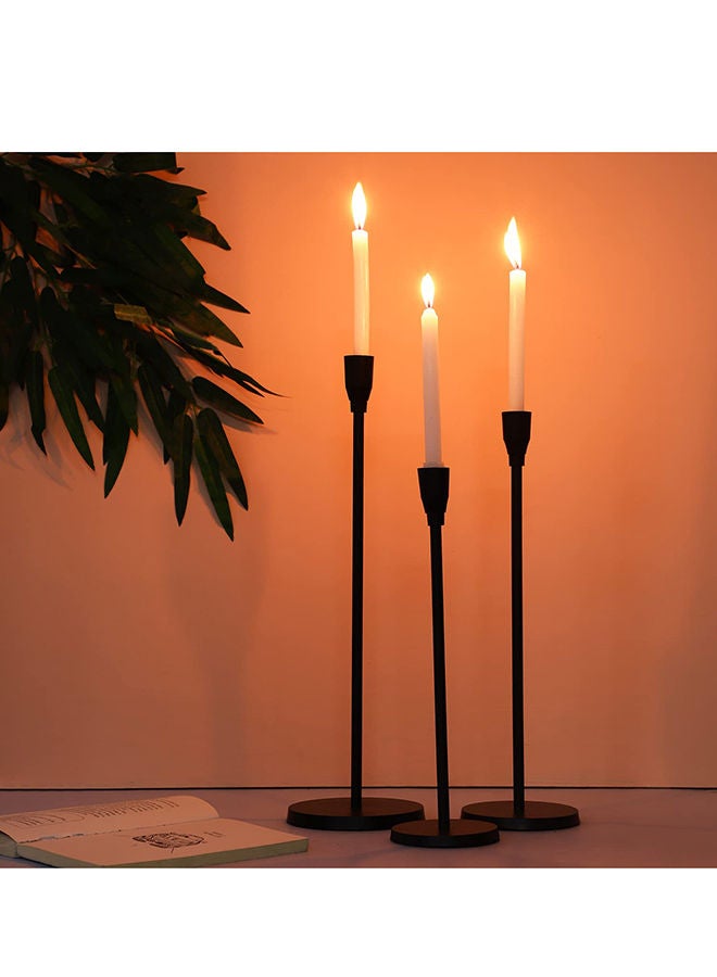 Candle Holders Set of 3 for Taper Candles, Decorative Candlestick Holder. Candlestick Holders for Taper Candles