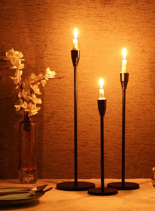 Candle Holders Set of 3 for Taper Candles, Decorative Candlestick Holder. Candlestick Holders for Taper Candles