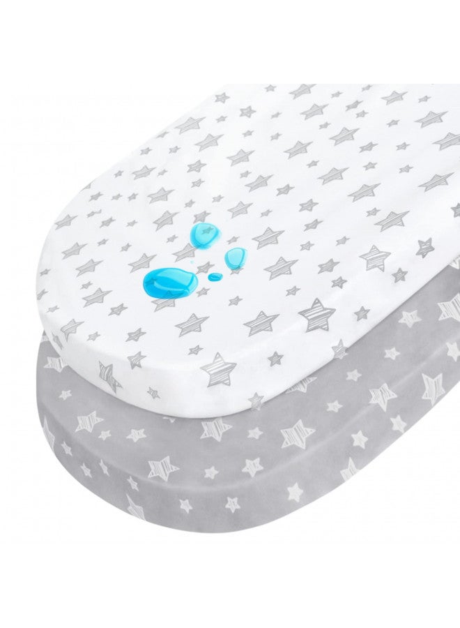 Waterproof Bassinet Sheets 2 Pack, Compatible With Dream On Me Karley / Lacy & Fisher-Price & Baby Delight Snuggle Nest Bassinet, 30