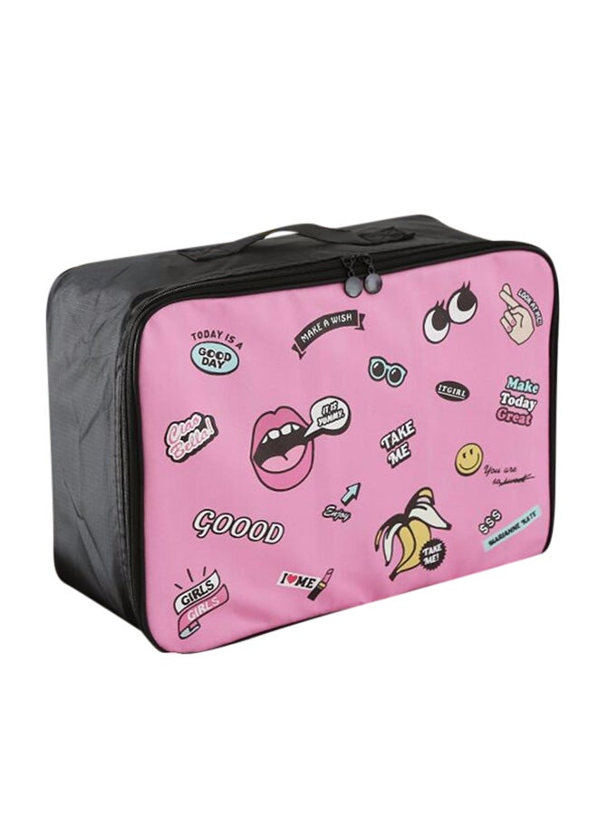 Cartoon Printed Travel Storage Bag Pink