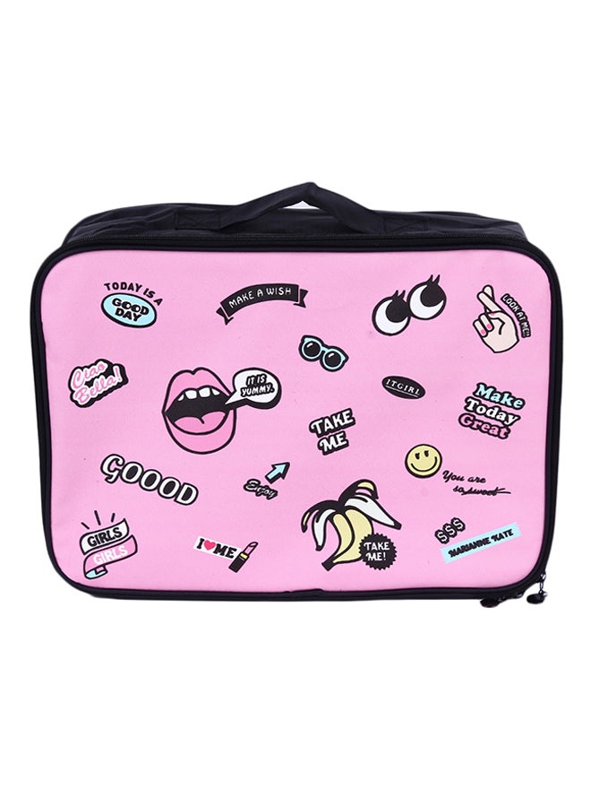 Cartoon Printed Travel Storage Bag Pink