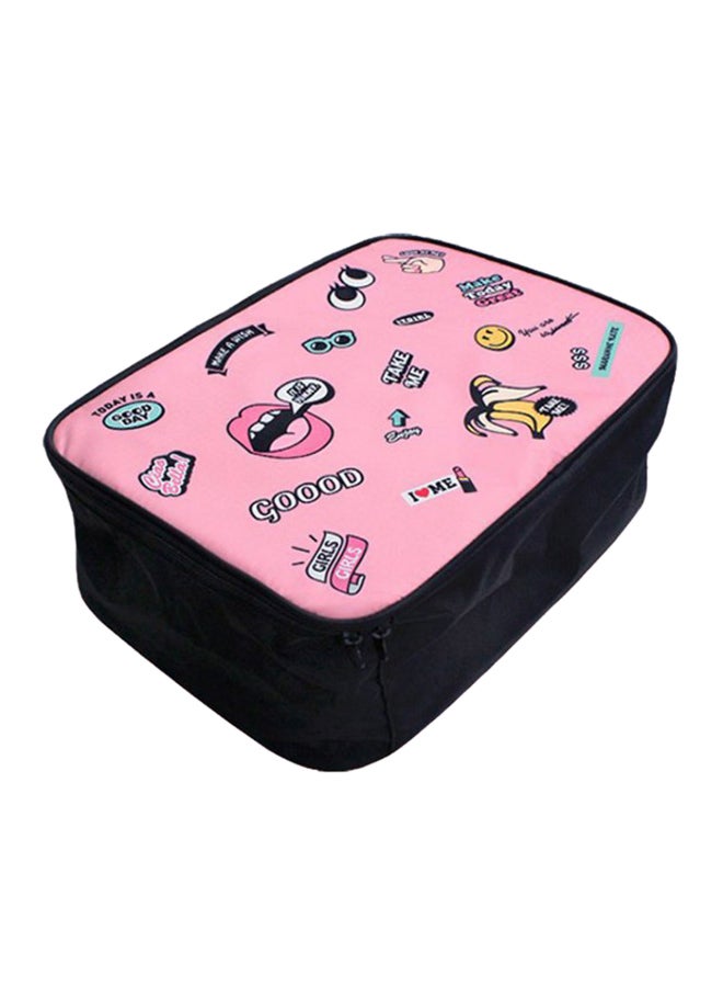 Cartoon Printed Travel Storage Bag Pink