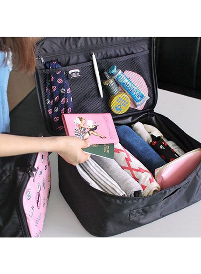 Cartoon Printed Travel Storage Bag Pink