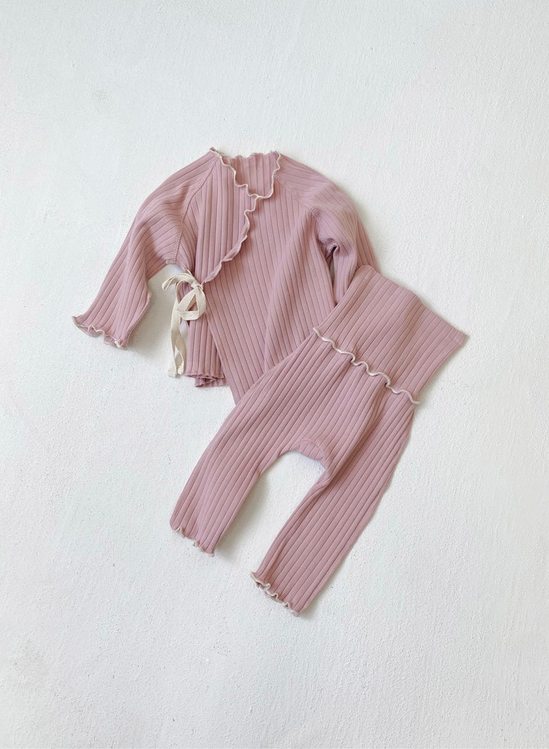 Baby Soft Breathable Cotton Long-Sleeved Two-Piece Suit