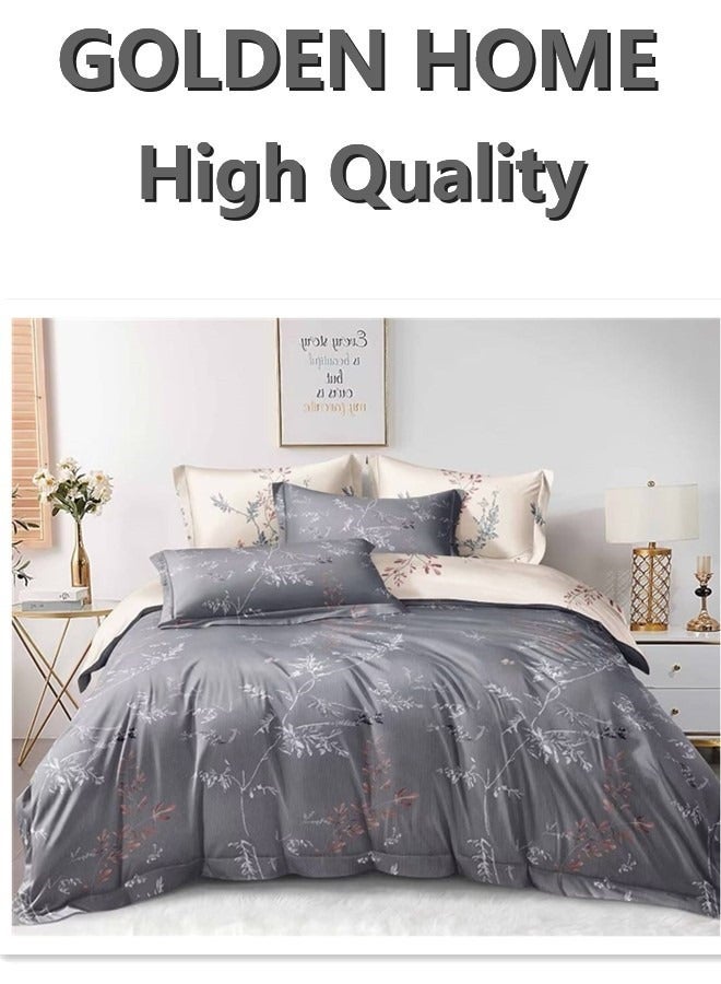 6 Piece King/Queen/Single size, striped pattern duvet cover set. set includes 1 Comforter Cover, 1 Fitted Bedsheet, 4 Pillowcases