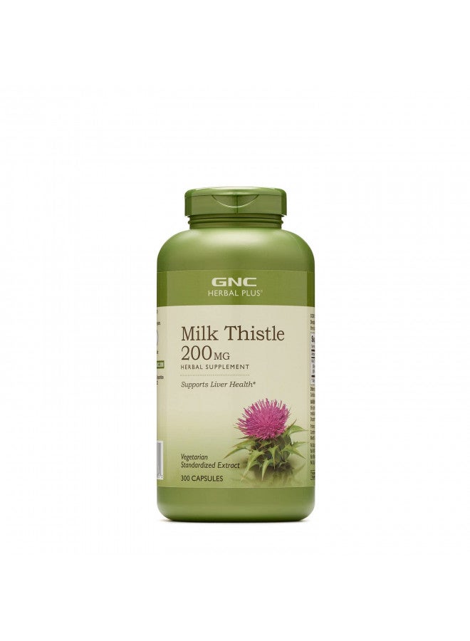 Gnc Herbal Plus Milk Thistle 200Mg | Supports Healthy Liver Function | Vegetarian | 300 Count