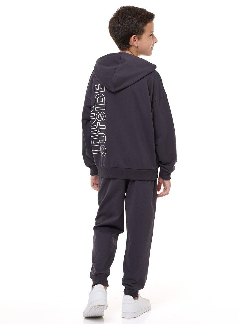 Boys' 2-Piece Hoodie and Jogger Set (8-14 yrs) Dark Grey