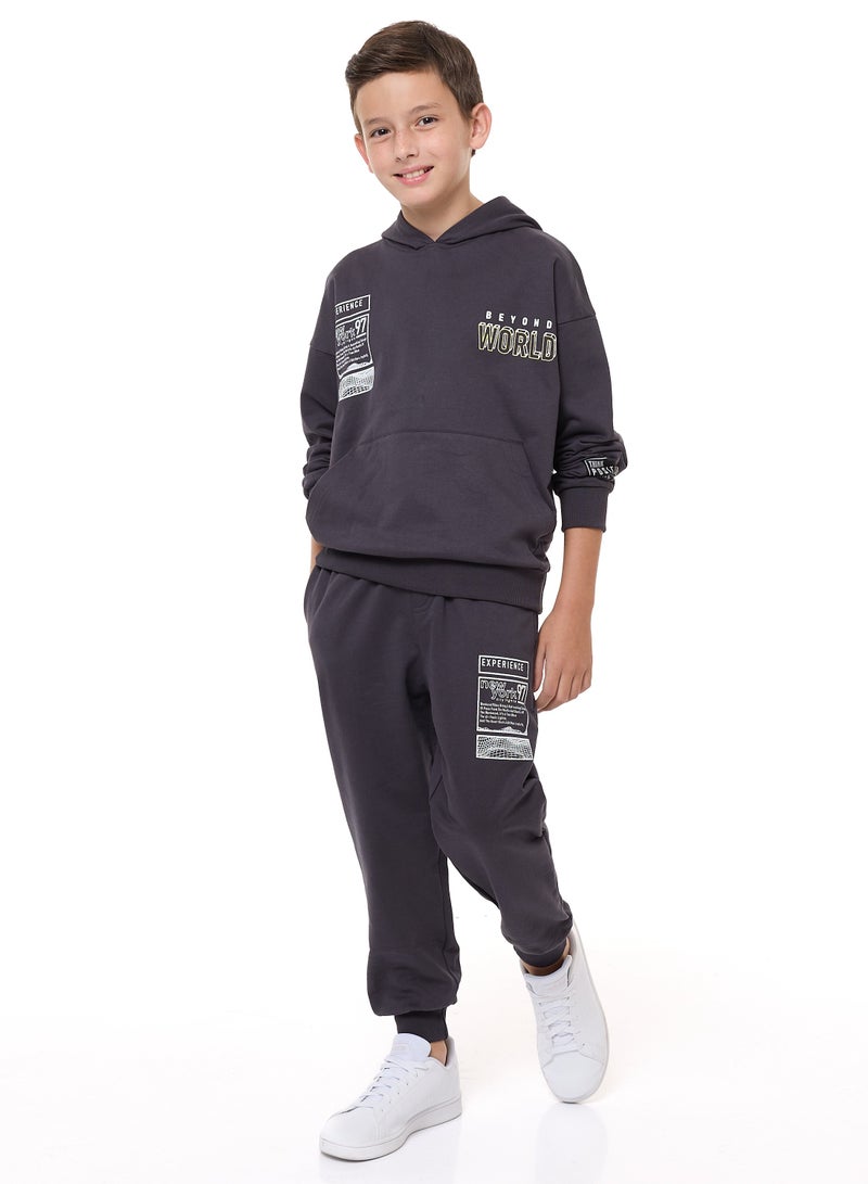 Boys' 2-Piece Hoodie and Jogger Set (8-14 yrs) Dark Grey