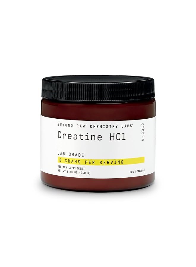 BEYOND RAW Chemistry Labs Creatine HCl Powder | Improves Muscle Performance | 120 Servings