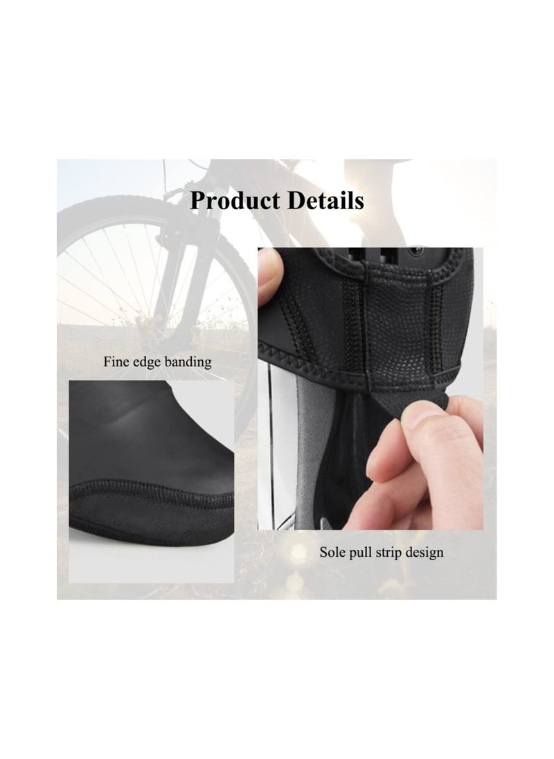 Cycling Toe Covers, 1 Pair Shoe Covers for Cycling Mountain Bike Cold Weather, Keep Feet Warm, Easy to Put, Waterproof, Wear-Resistant and Non-Slip, Winter Mtb Shoes for Men Women Black (Xl-XXl)