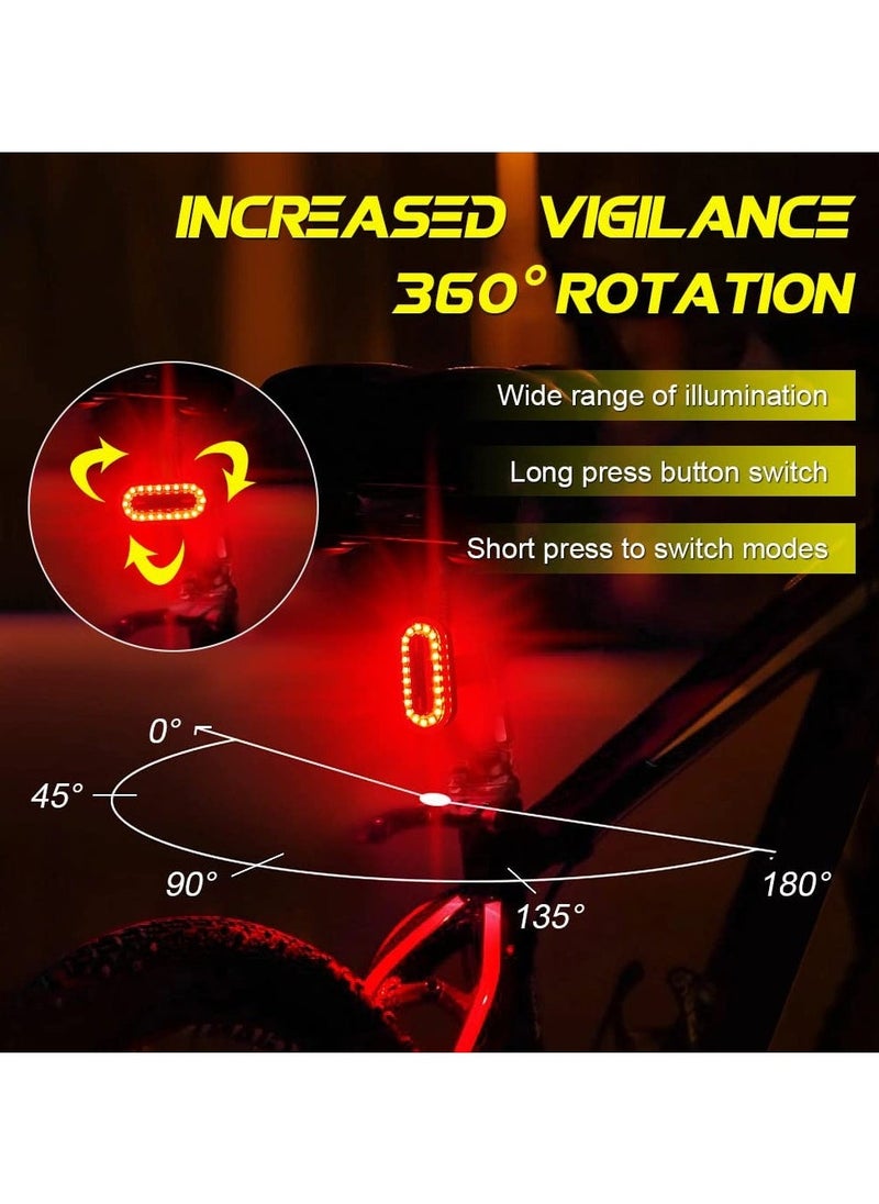 Bike Tail Light, Super Bright LED Safety Flashlight with 7 Colors & 14 Modes, RGB Skateboard Light, Rechargeable & Waterproof Bicycle Rear Light, Suitable for Roller-Skates, Scooters