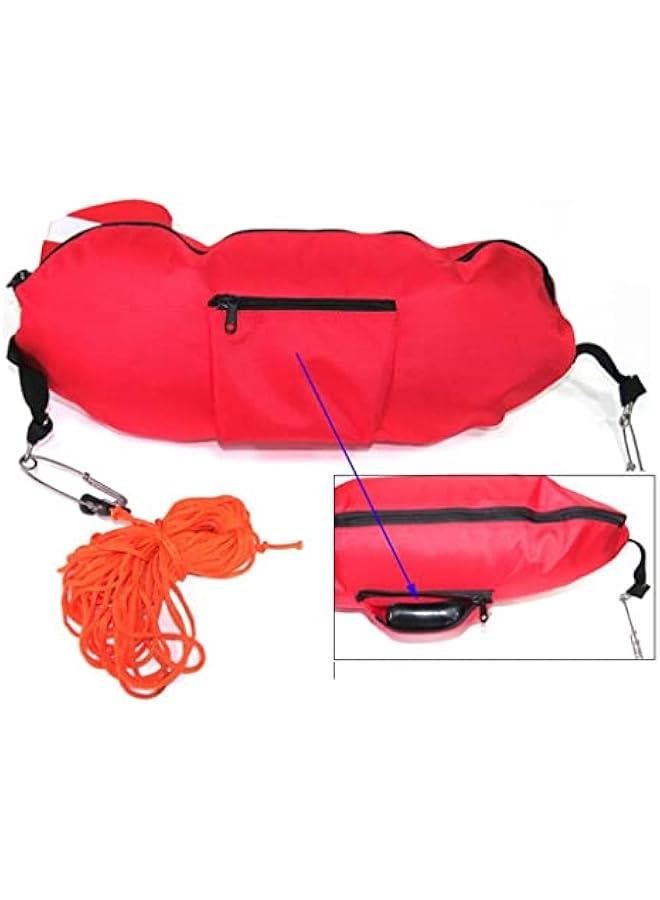 Durable Spearfishing Torpedo Buoy Premium Scuba Snorkeling Diver Below Float High-Visibility Reflective Flag Safety Gear