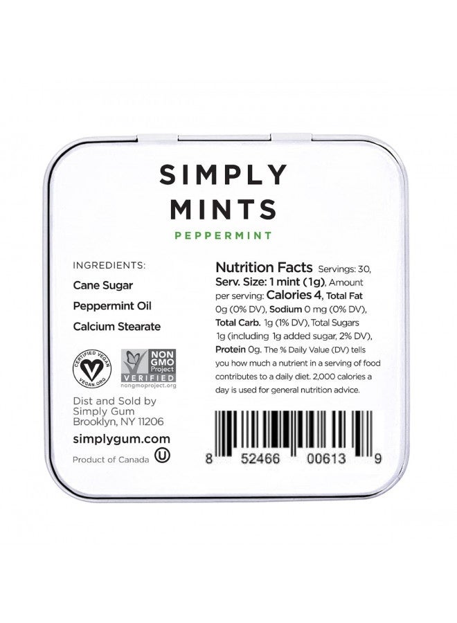 Simply Mints | Peppermint Breath Mints | Pack Of Six | Breath Freshening, Vegan, Non Gmo, Nothing Artificial