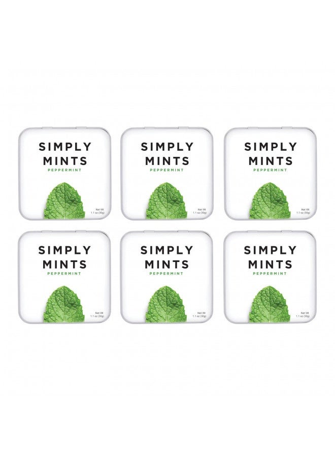 Simply Mints | Peppermint Breath Mints | Pack Of Six | Breath Freshening, Vegan, Non Gmo, Nothing Artificial