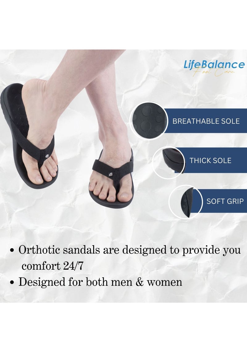 LifeBalance Orthotic Sandals -  Arch Support for Men and Women - Flip Flops Thongs Sandals - Comfort Slippers