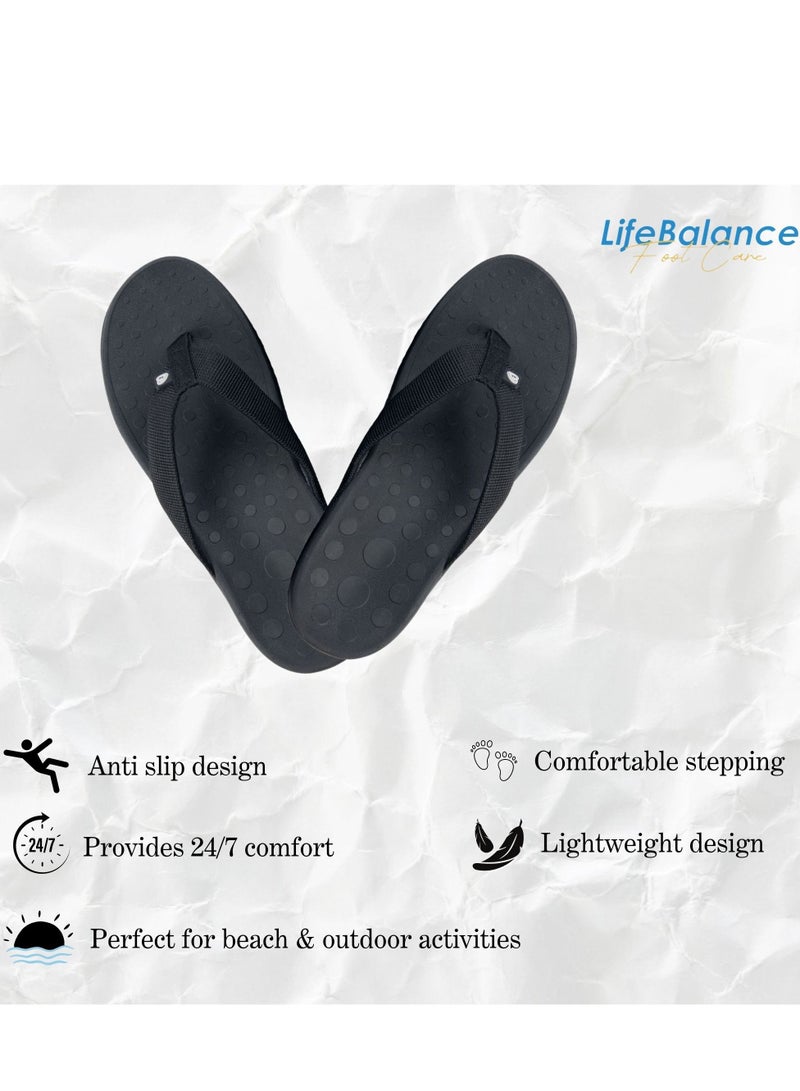 LifeBalance Orthotic Sandals -  Arch Support for Men and Women - Flip Flops Thongs Sandals - Comfort Slippers