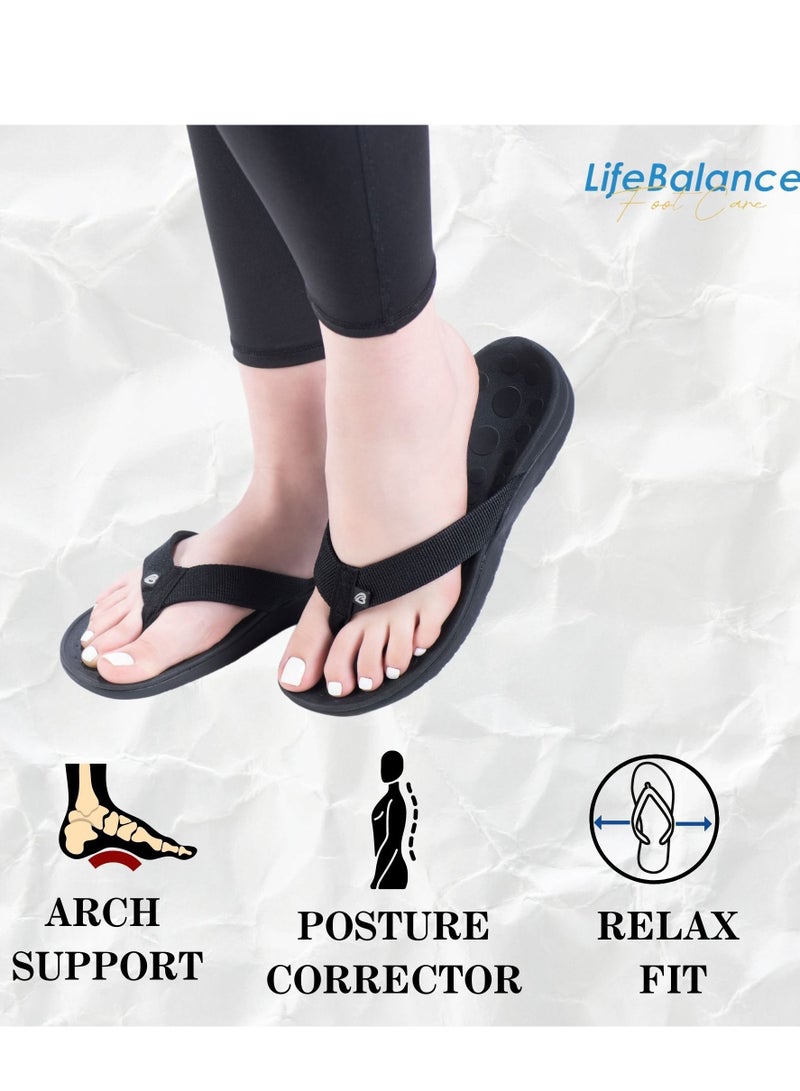 LifeBalance Orthotic Sandals -  Arch Support for Men and Women - Flip Flops Thongs Sandals - Comfort Slippers