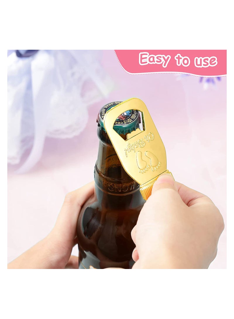 6 lovely Baby Shower Bottle Openers with Footprints - Perfect Gender Reveal Party Favors for Boys & Girls (Pink)