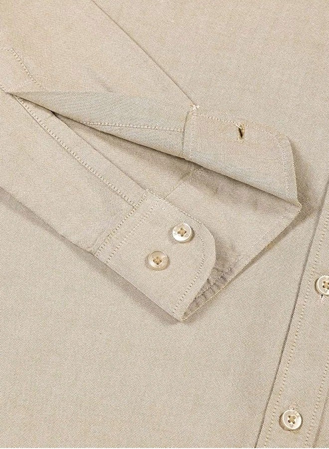 Men's Button Down Slim Fit, Casual Style semi Shirt Dressing | Long Sleeve | Smart Fit Cuff - Khaki