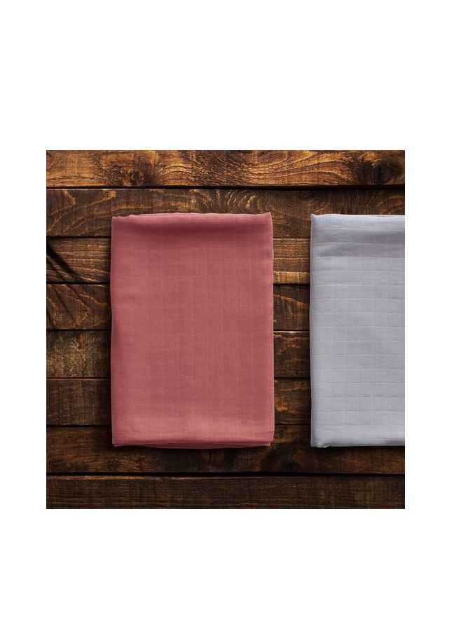 Anvi Baby Organic Bamboo Muslin Swaddle Wrap- Set of 2 -Maroon & Moon