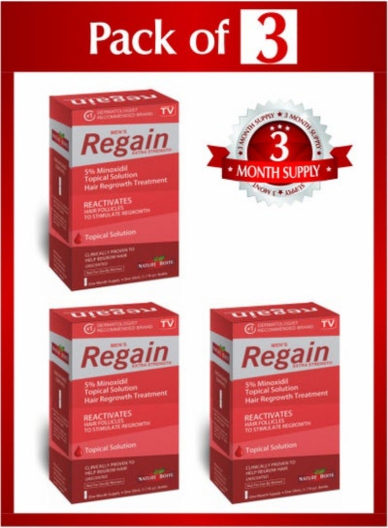 Regain For Men Regain contains minoxidil Treatment Solution Pack of 3