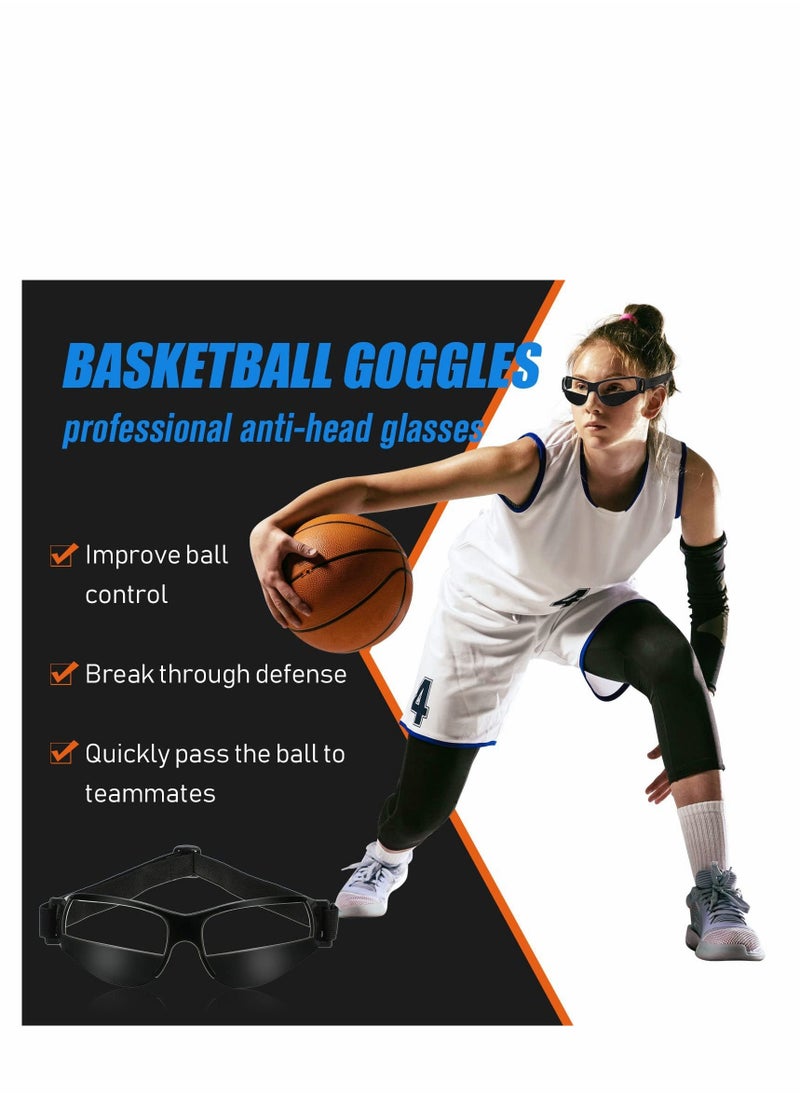 3 Pack Sports Dribble Specs Basketball Black Goggles Dribbling Aids Adjustable Dribbling Glasses Basketball Training Equipment for Youth Kids Teenagers Adult Player