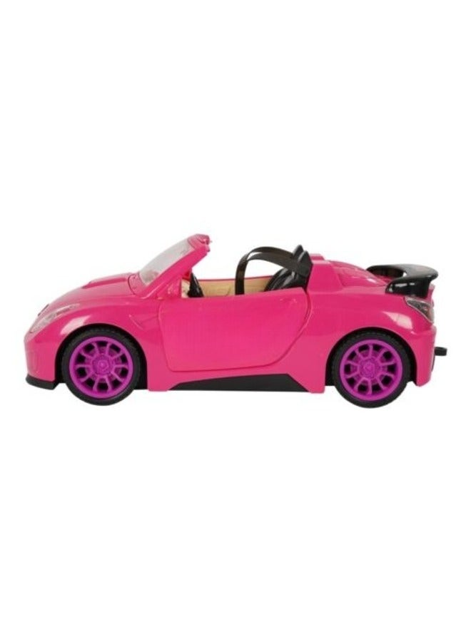 Pink Barbie Convertible Stylish Two-Seater Car with Helicopter Perfect for Playtime Adventures