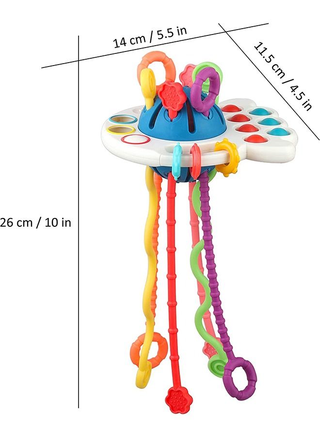 Baby Montessori Silicone Toy ,Travel Pull String Activity Toy,Sensory Toys ,Fine Motor Skills Developmental ToysBoys Girls Infant