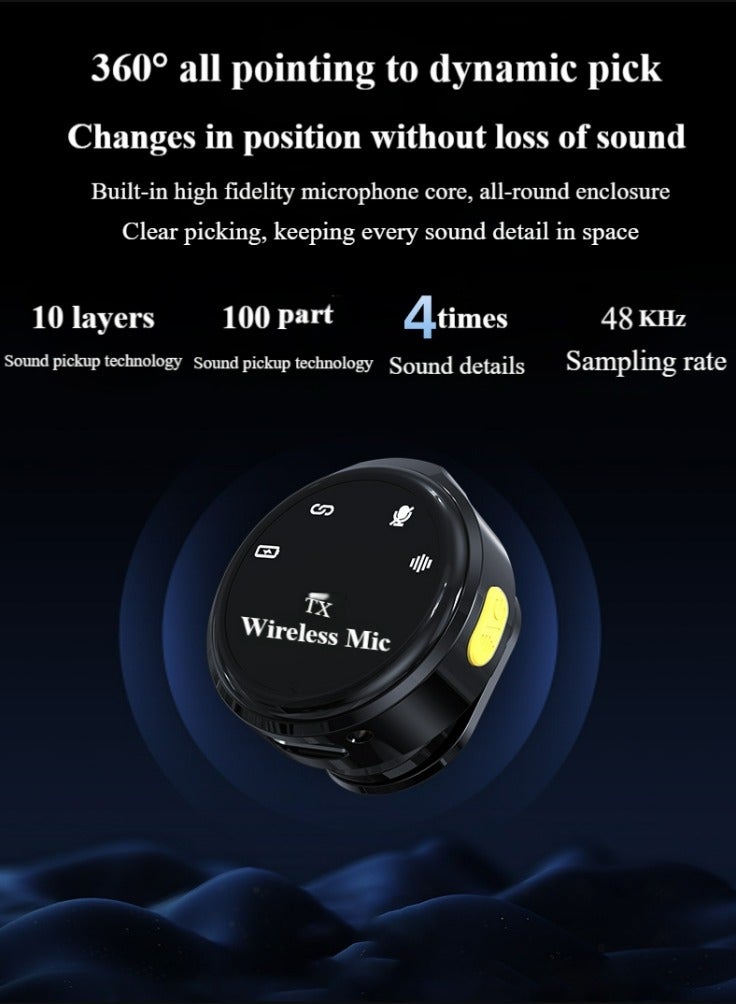 Wireless Lavalier Microphone for iPhone iPad with Type-C - Dual Mini Omnidirectional Condenser Video Recording Mini Wireless Microphone for Interviews Podcasts Vloggers YouTube Live Broadcasts
