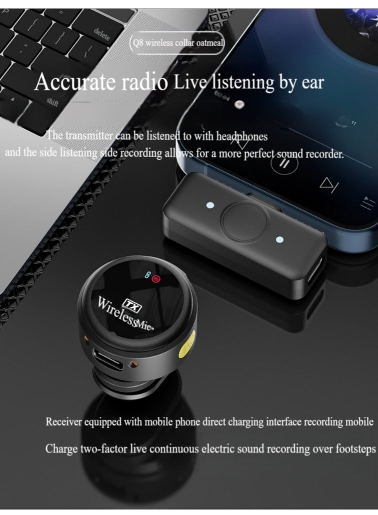 Wireless Lavalier Microphone for iPhone iPad with Type-C - Dual Mini Omnidirectional Condenser Video Recording Mini Wireless Microphone for Interviews Podcasts Vloggers YouTube Live Broadcasts