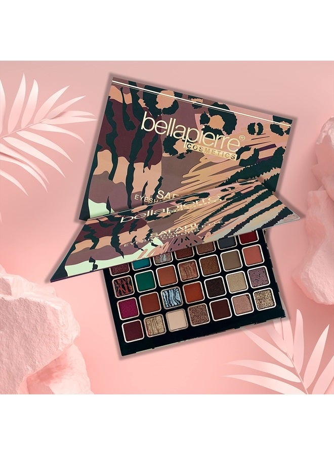 Safari Eyeshadow Palette | 35 Shades in Matte, Satin, Shimmer, & Foil Finishes | Non-Toxic & Paraben Free | Vegan & Cruelty Free
