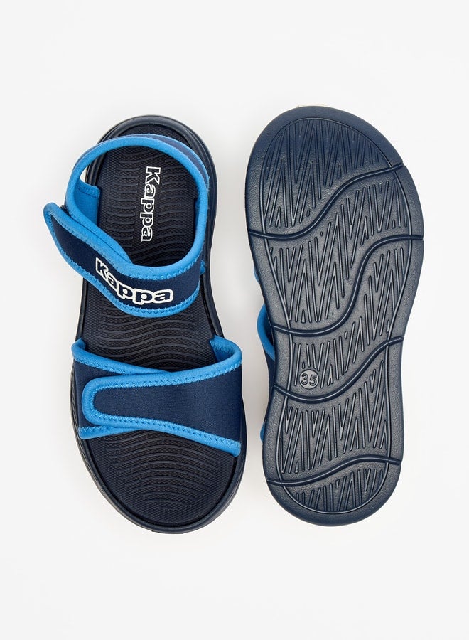 Boy's Logo Print Sandals with Hook and Loop Closure