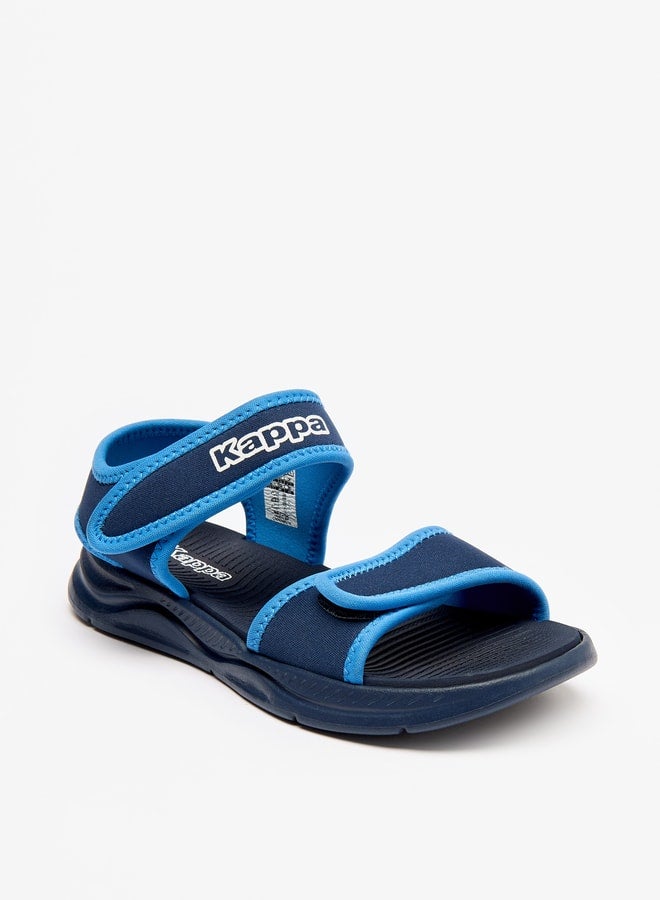 Boy's Logo Print Sandals with Hook and Loop Closure